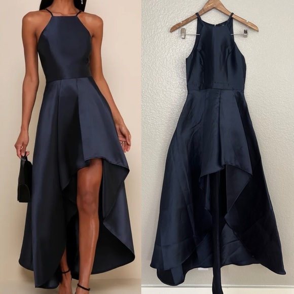 Lulus Dresses & Skirts - NWOT Broadway Show Navy Blue High-Low Gown